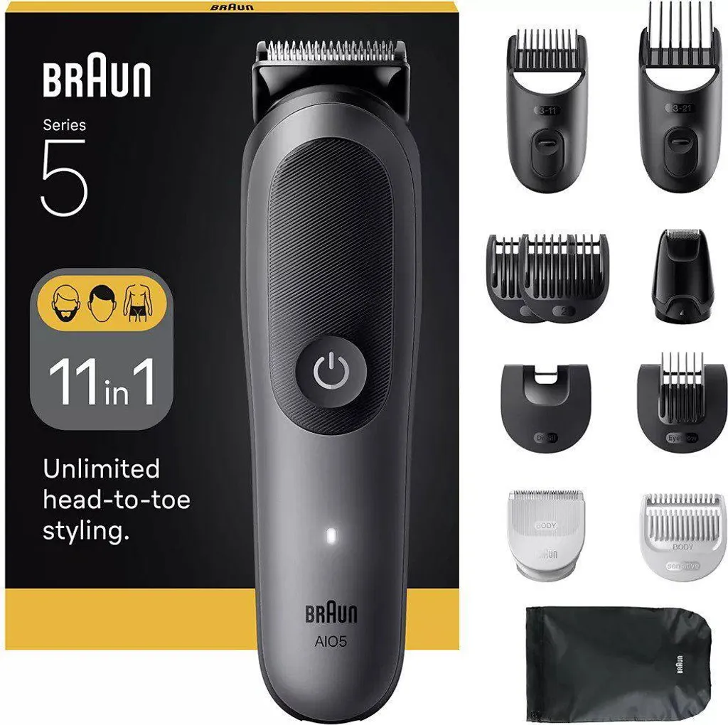 Braun AIO5560: Miglior Rapporto Qualità-Prezzo Kit Grooming 11-in-1
