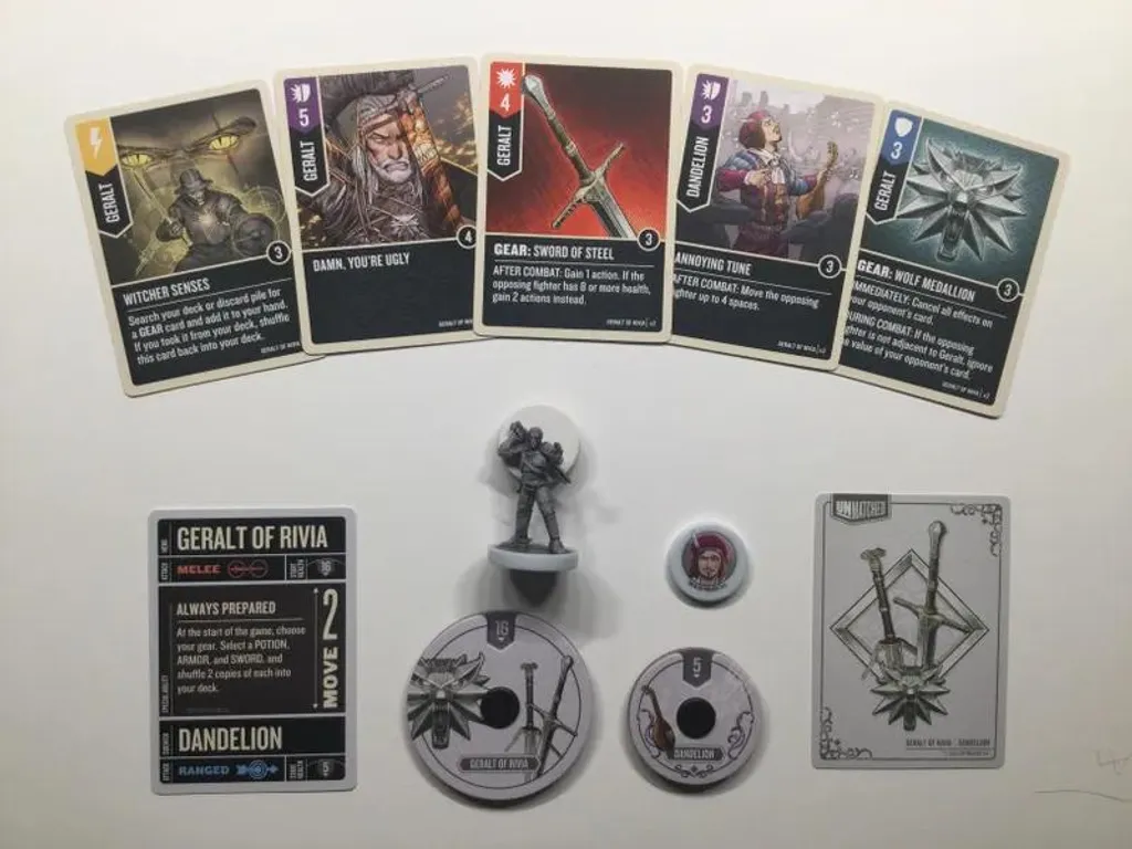Jeu Inégalé The Witcher Acier et Argent Geralt Ciri et Leshen