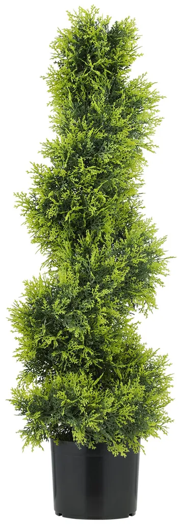Cyprès Artificiel Spirale 90 cm Vert Réaliste avec Pot Lesté de Qualité