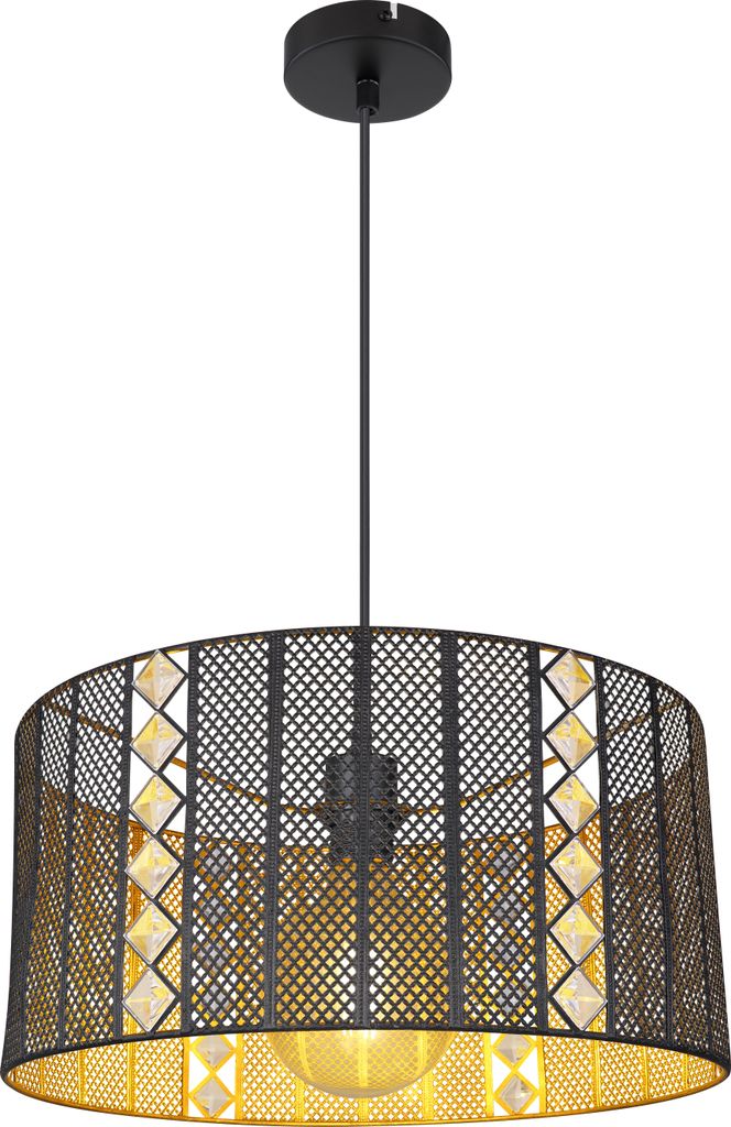 Globo Lighting Hängeleuchte Metall schwarz matt, 1x E27
