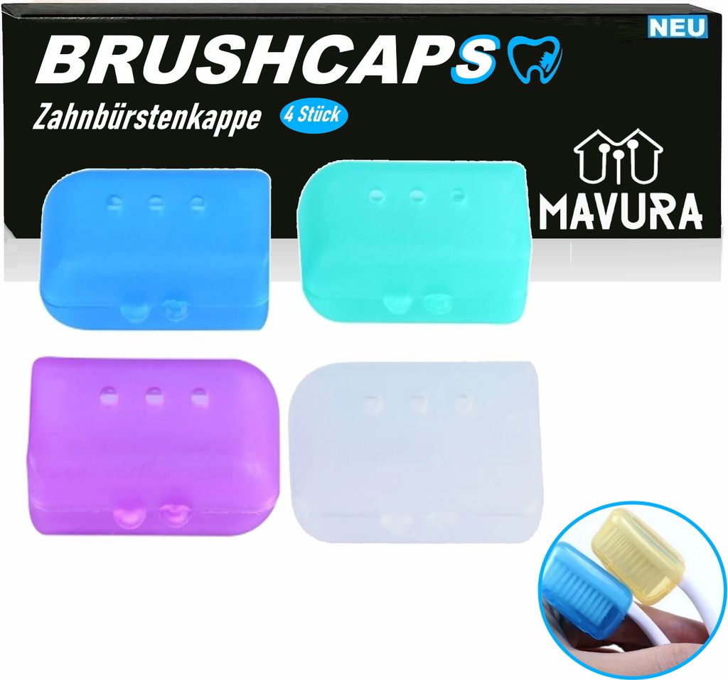 BRUSHCAPS Aufbewahrungsdose Zahnbürstenkopf Reisekappen Produktbild 