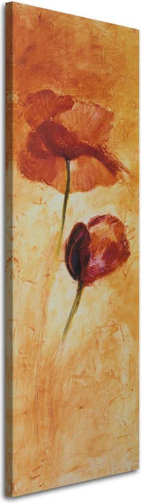Leinwandbild zwei mohnblumen 50x150 cm Feeby orange wandbild bereit zum aufhängen
