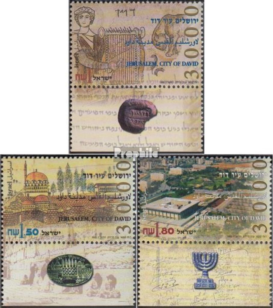 Briefmarken Israel 1995 Mi 1342I-1344I mit Tab (kompl.Ausg.) postfrisch 3000 Jahre Jerusalem