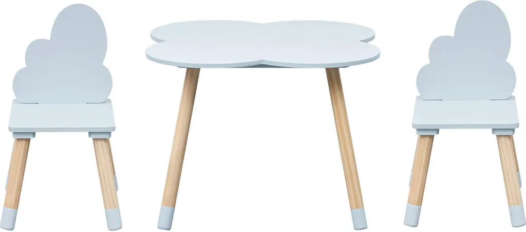 Mobilier de Chambre Enfant : Table et Chaises Sitka Design Scandinave Bleu