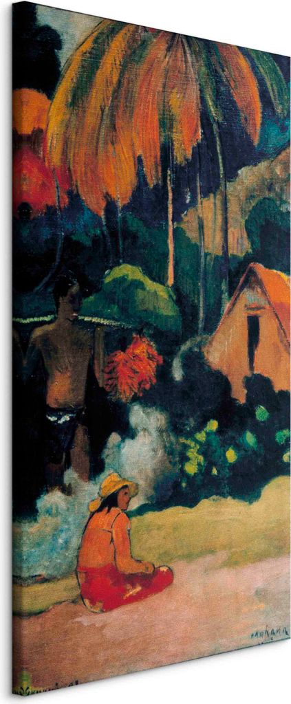 Italienischer Leinwand Leinwandbild - Mahana maa II (Paul Gauguin) 40x80 cm Reproduktionen l-F-12160-b-a