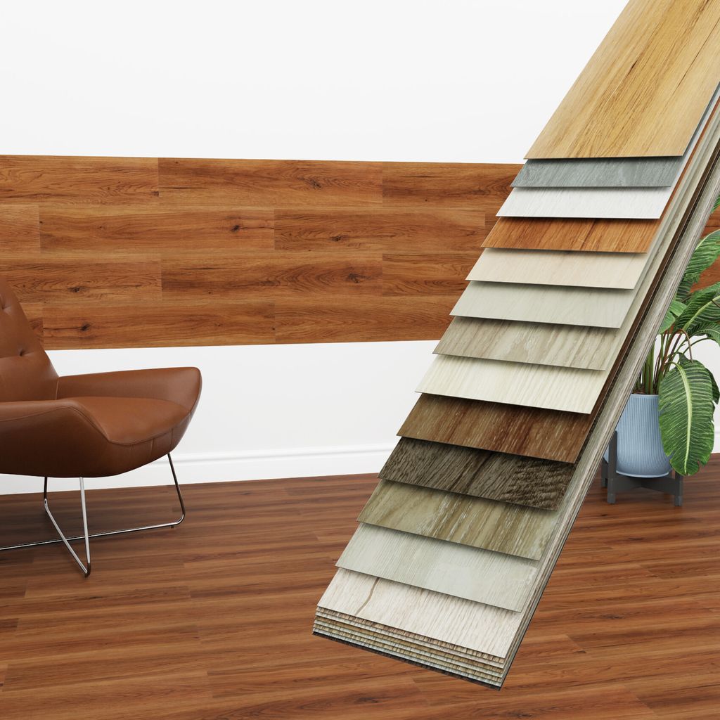 HEXIM Vinyldielen 0,97m² selbstklebend PVC Wandverkleidung Bodenbelag Holzoptik 91x15cm Paneele für Wand & Boden Holzdielen rot (7 Dielen Espress...