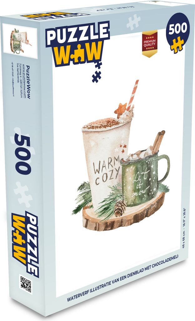 MuchoWow Puzzle 500 Teile Schokoladenmilch - Becher - Tablett - Denken - Spiel - Toy