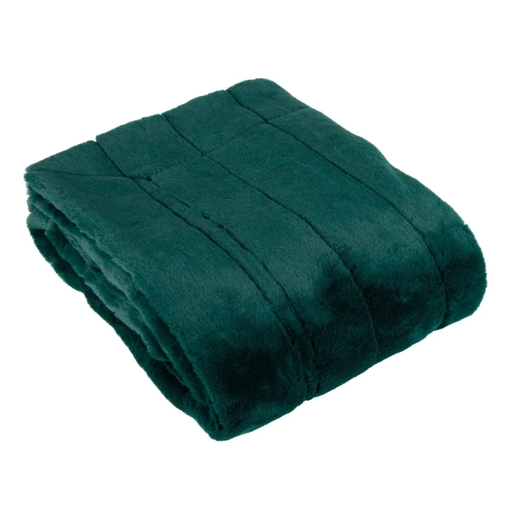Couverture Riva Home Empress RV1028 en Fourrure Artificielle Emeraude