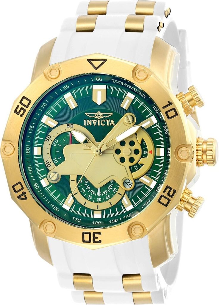 Invicta Pro Diver - SCUBA 23422 Herren uhr - Wasserdicht - Analog - Quarzuhrwerk - Edelstahl mit grünen zifferblat - 50mm