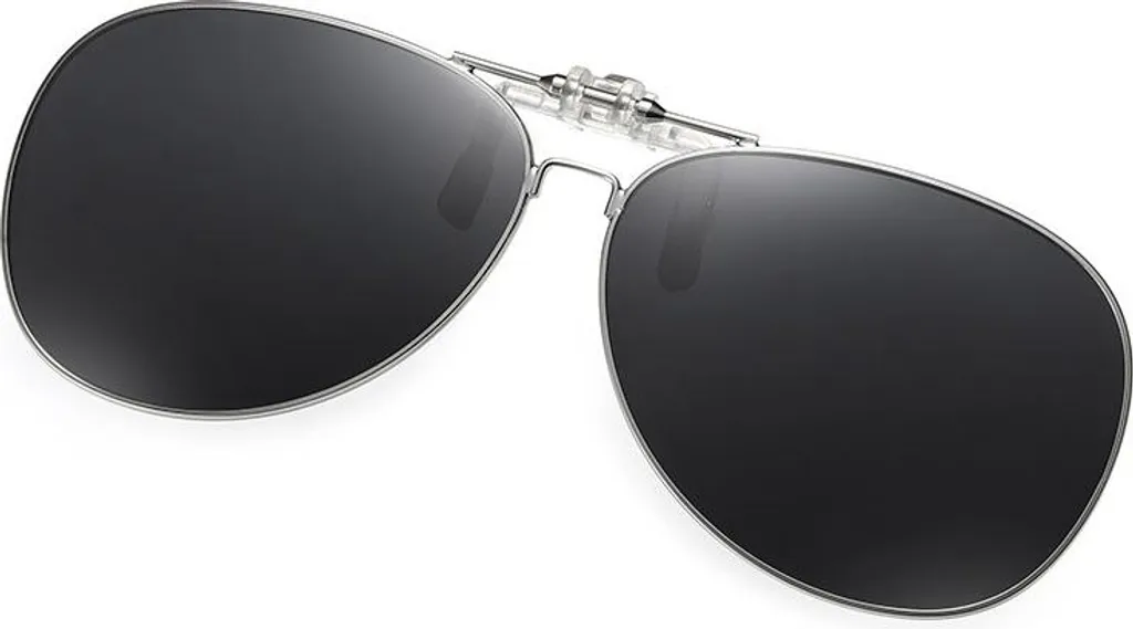 INF Occhiali da Sole Clip-on - Occhiali Polarizzati per la Guida Nero+Grigio