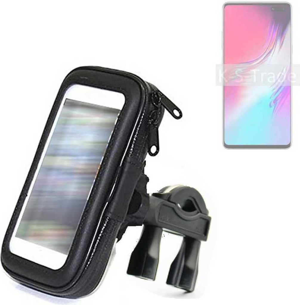 K-S-Trade Fahrrad-Halterung kompatibel mit Samsung Galaxy S10 Handy-Halterung Halter Lenkstange Fahrradhalterung Motorrad Bike Mount Wasserabweisend