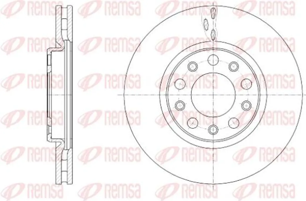 Disque de frein REMSA 61389.10 OE 51815312 pour Giulietta et 500X