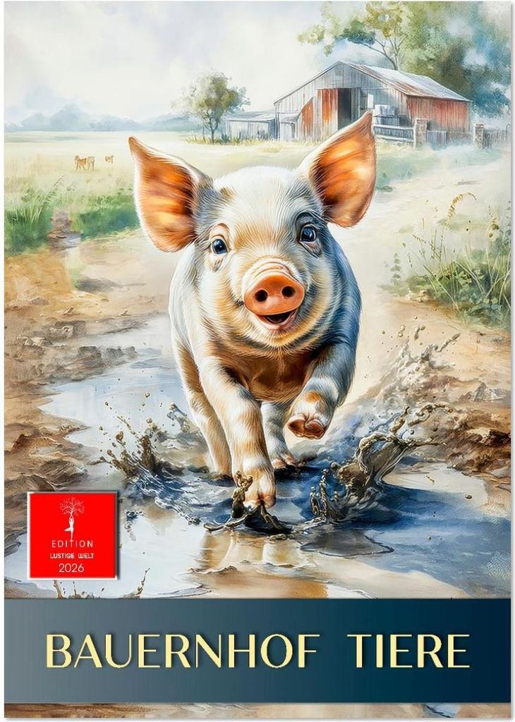 Bauernhof Tiere (Wandkalender 2026 DIN A3 hoch), CALVENDO Monatskalender