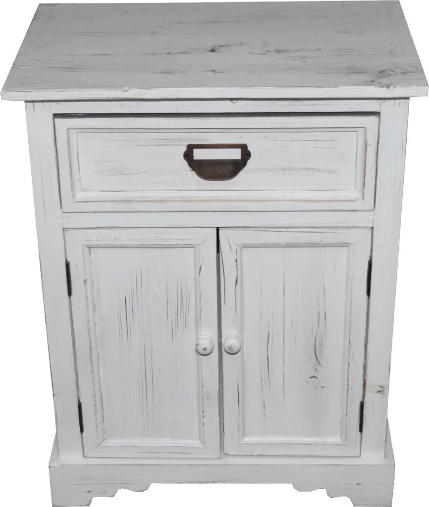 Commode Shabby Chic Blanche compacte (50 cm) - Rangement Antique Élégant