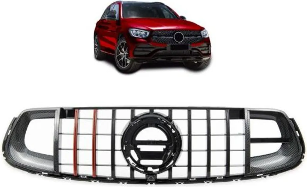 Grille de Calandre Panamericana Mercedes GLC X253 Look Carbone Rouge
