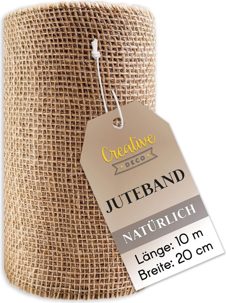 Creative Deco Jutová stuha na dekoráciu | Rolka 20 cm x 10 Obrázok produktu 
