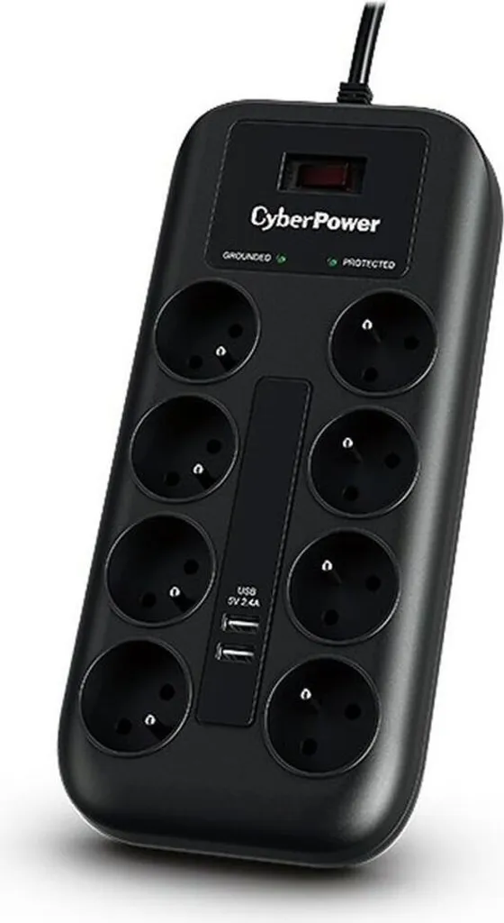 Multiprise de sécurité pour bureau et informatique 8 prises AC 200