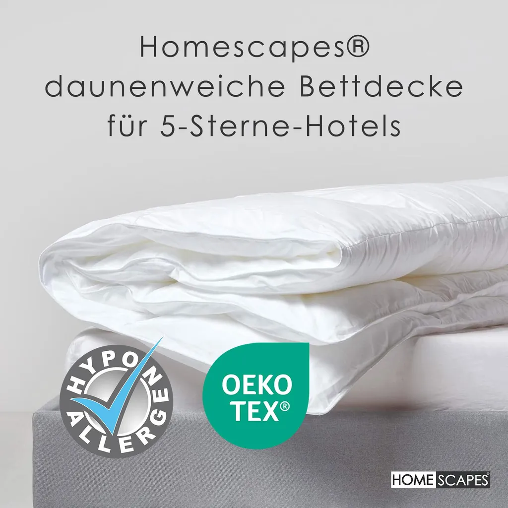 Piumino Invernale 200x200 Homescapes: Microfibra Soffice Classe 4 - 2