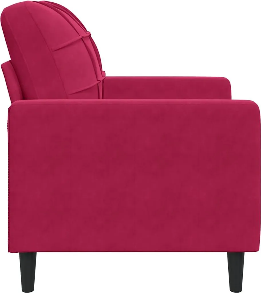 Fauteuil 60 cm en Velours Rouge Vin - Finition Douce et Design Moderne - 5