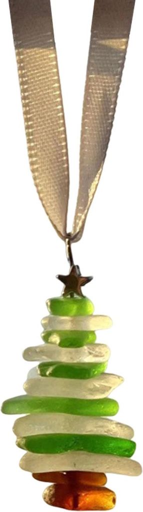 Weihnachtsbaumschmuck aus Seeglas, Seeglasbaum, Kunstharz, Kunsthandwerk, Ozeanstrand, Weihnachtsschmuck zum Aufhängen für Zuhause, Sammlung, Fei...