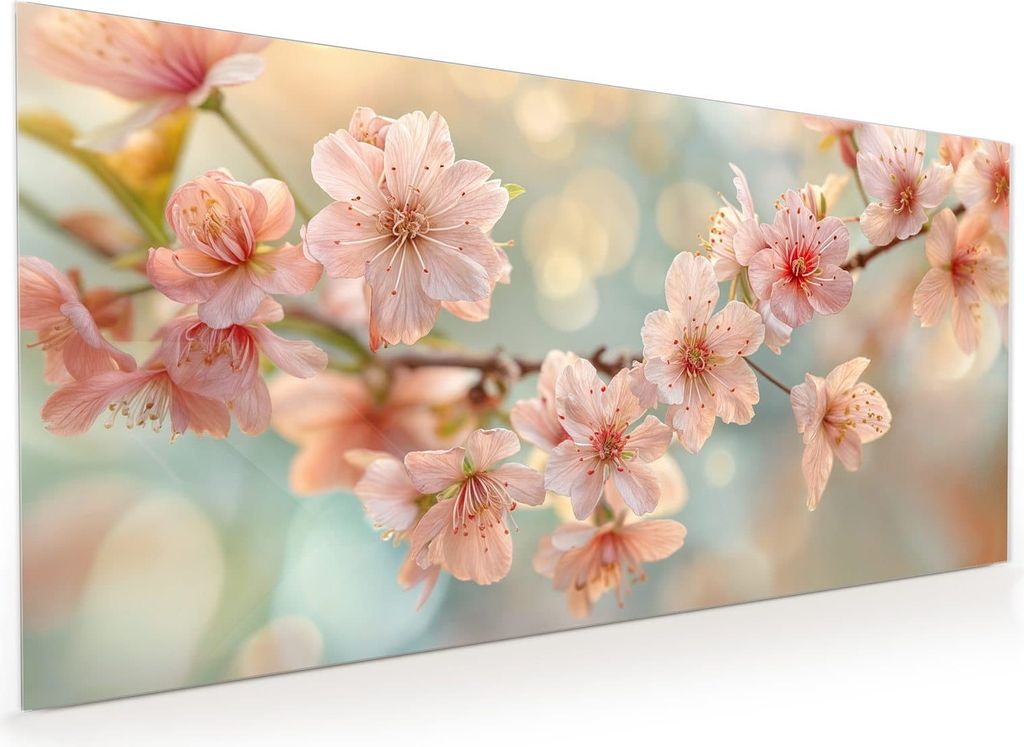 Küchenrückwand Spritzschutz Glas mit Motiv Kirschblütenzauber 40 x 40 cm