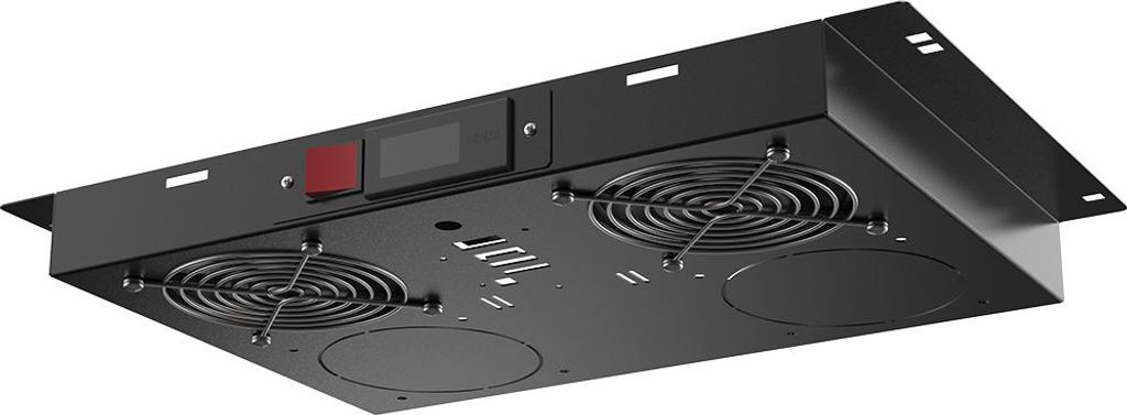 Rockstable 1HE 19 Zoll in Rack Lüftereinheit mit 2 Hochleistungslüfter - digitale Temperatursteuerung | PremiumLine RSPL19-FTDT2
