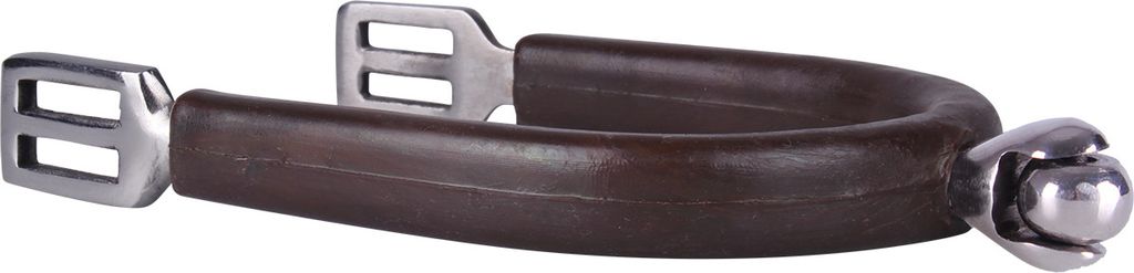 QHP Radsporen Damen mit Kautschuk Edelstahl 20mm braun