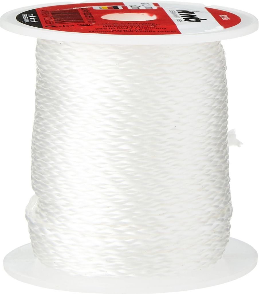 kwb Maurer-Schnur 50 Meter, weiß, Nylon-Richtschnur für Pflaster- und Maurerarbeiten - Belastbar, reißfest und vielseitig einsetzbar