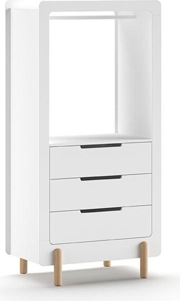 FURNLUX Kindergarderobe Smile Weiss 88cm / Hauptfarbe: Weiß / Abmessungen: 88 x 57 x 180 cm