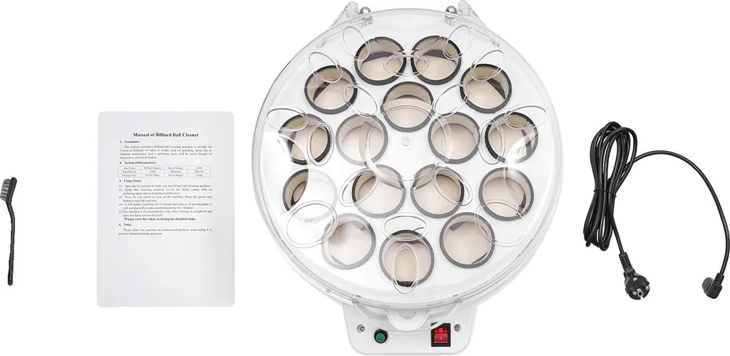 Nettoyeur de billes de billard 1000RPM blanc avec moteur puissant 180W
