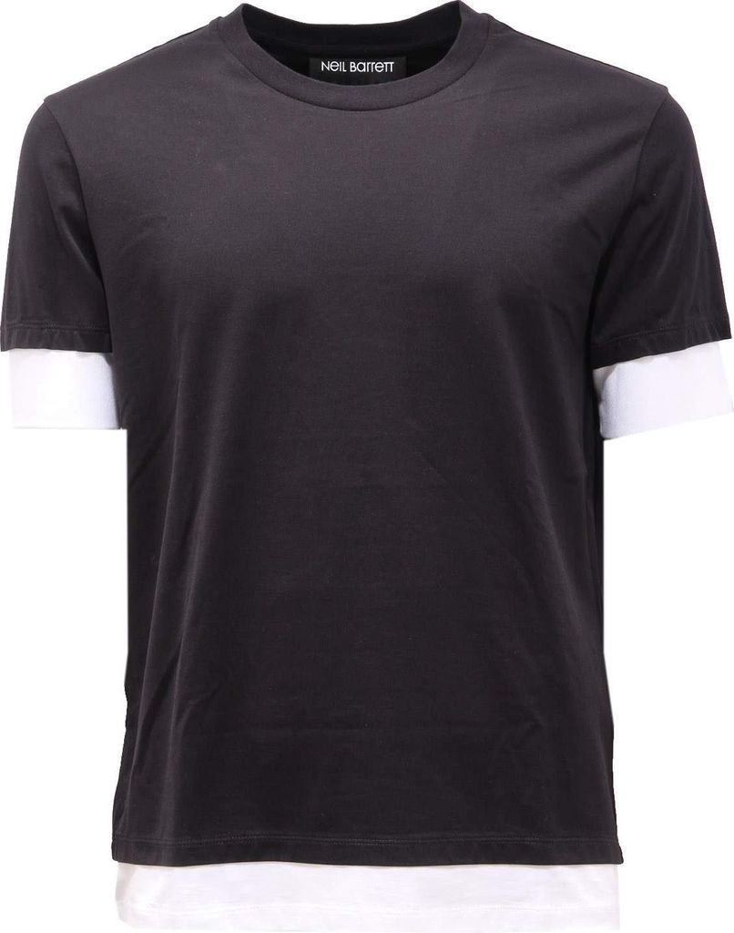 6169AG maglia uomo NEIL BARRETT black/off white Baumwolle t-shirt man