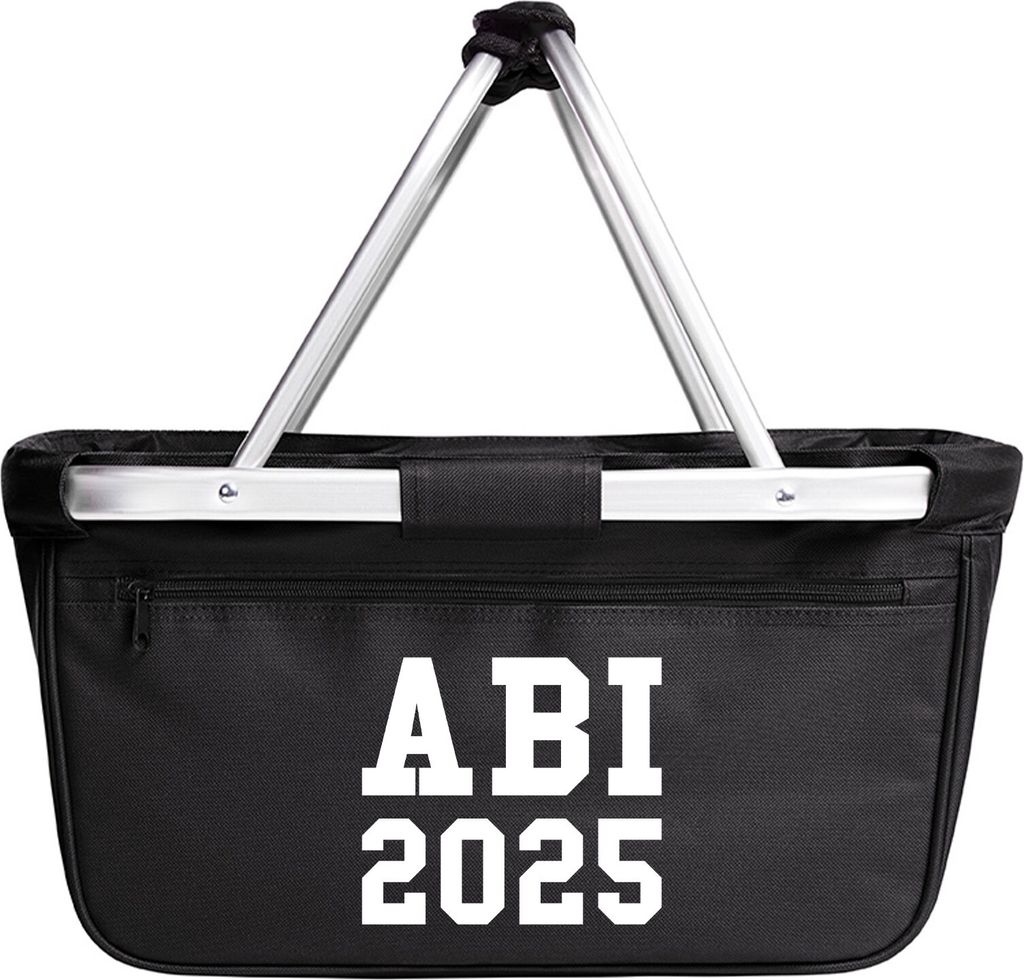 Huuraa Einkaufskorb ABI 2025 Abitur 20 Liter Black faltbarer Tragekorb Geschenkidee