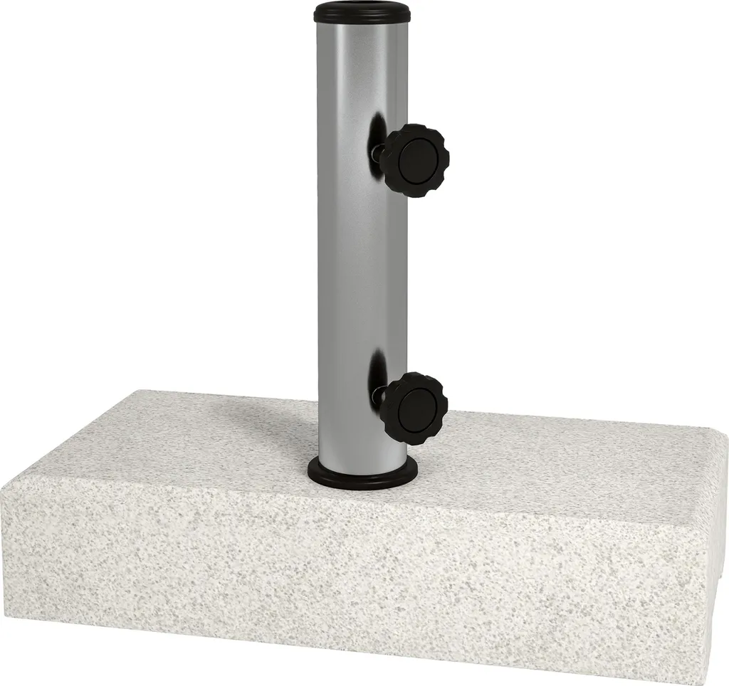 Support Parasol pour Terrasse et Balcon - Marbre 25 kg et Acier Inox
