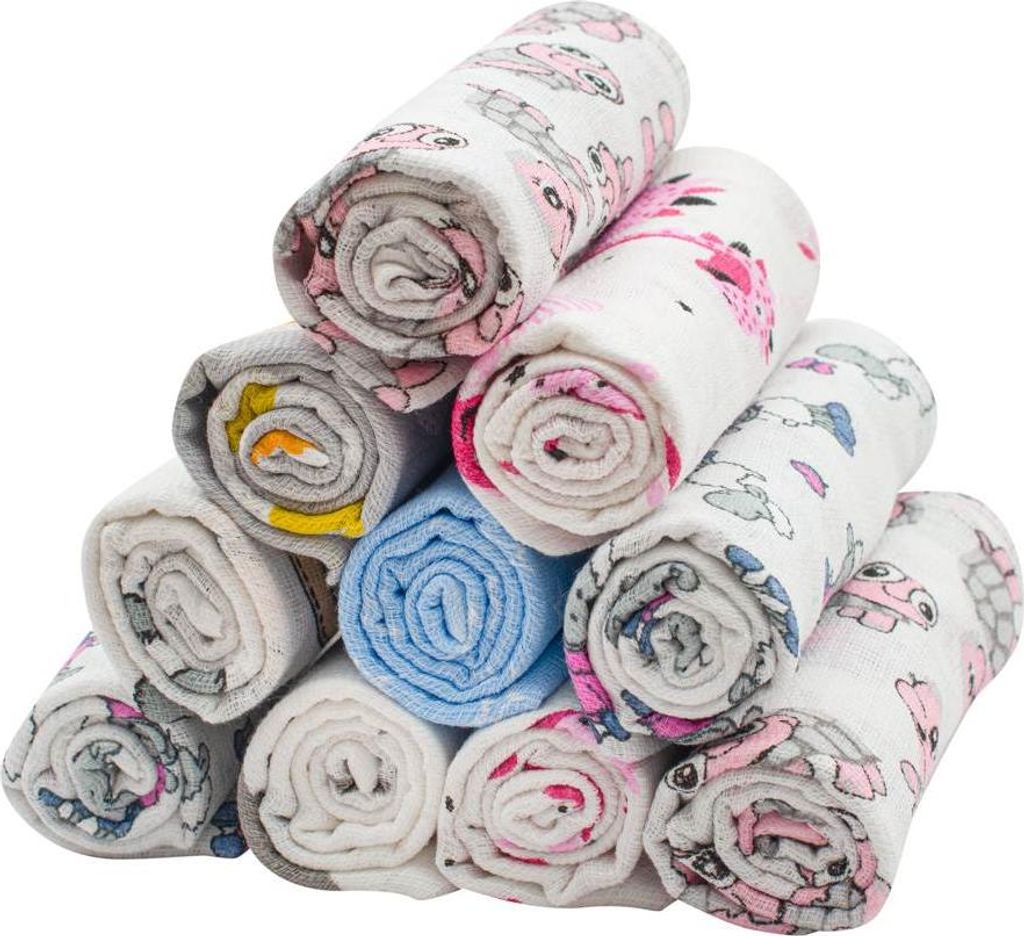Bavlněné pleny s potiskem NEW BABY 60x80 cm STANDARD 10 ks Obrázek produktu 