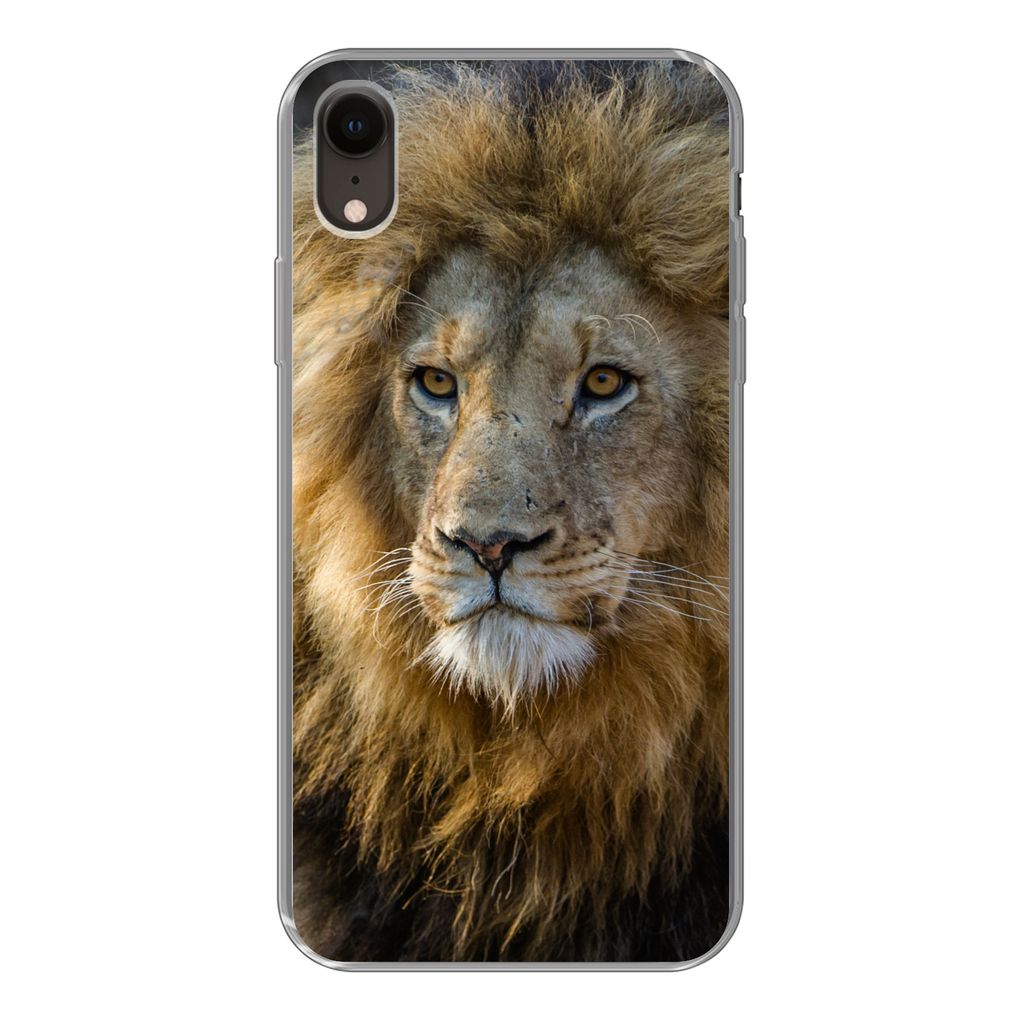 MuchoWow Handyhülle Schutzhülle Hülle für iPhone XR Löwe - Porträt - Wild Silikon Softcase Handy Hülle - Schutzdeckel