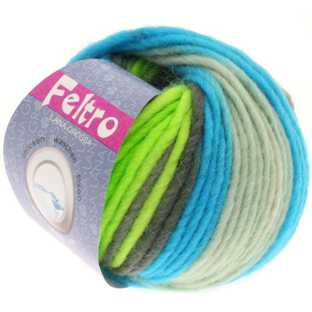 Lana Grossa - Feltro Print  0336 türkis gelbgrün grege Produktbild 