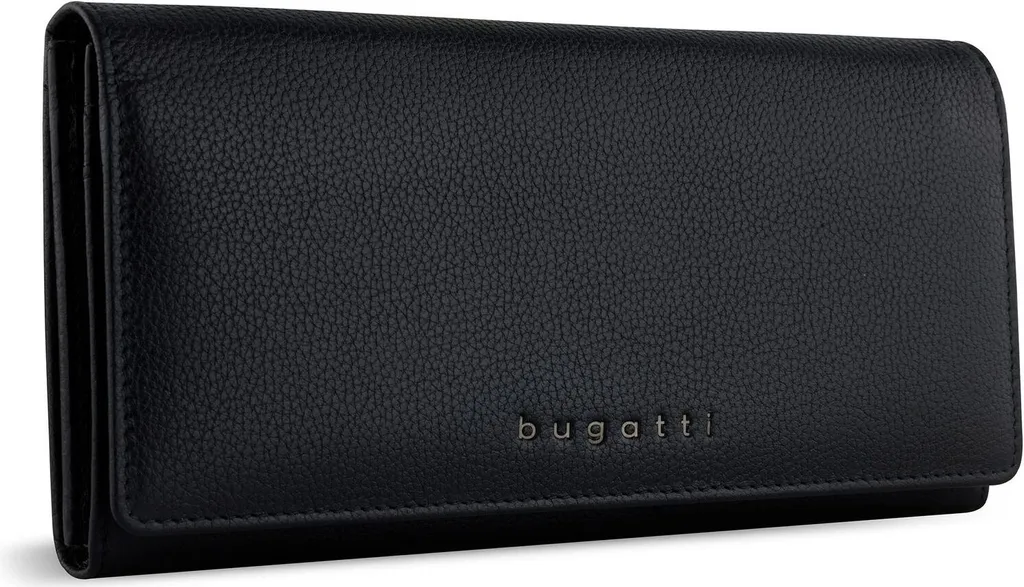 Bugatti Mira Wallet Black - Portafoglio RFID in Pelle Alta Qualità