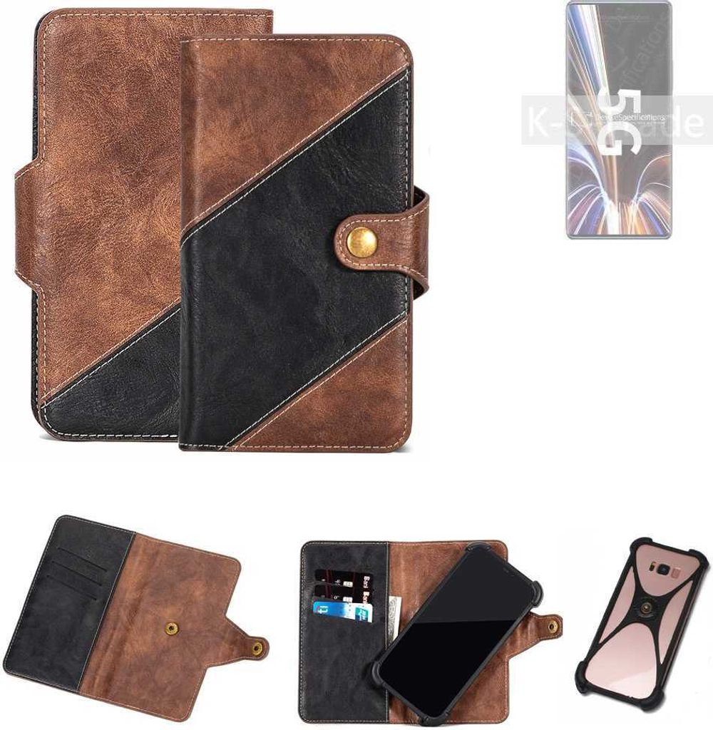 K-S-Trade Handyhülle Schutzhülle Bookstyle Case kompatibel mit ZTE Axon 40 Pro Klapphülle Cover Hülle Schutztasche 1x