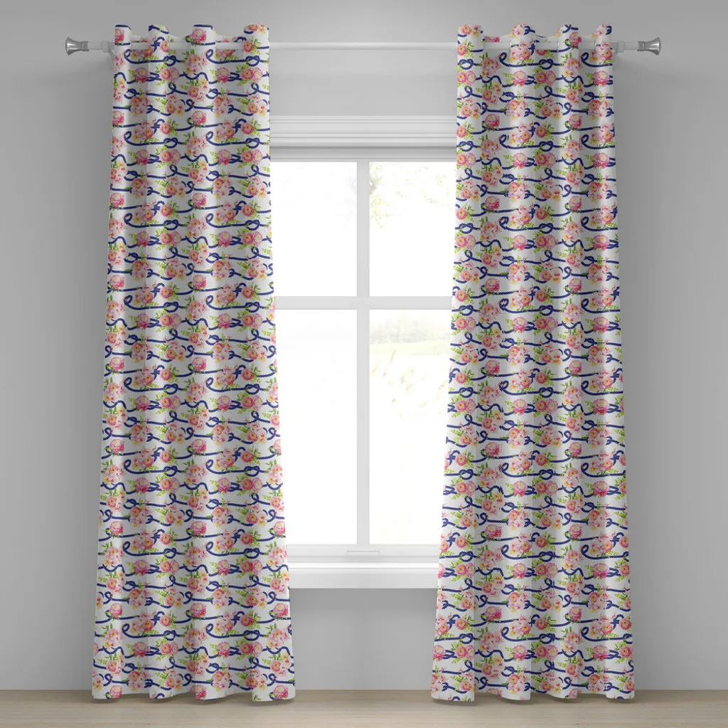 Tenda ABAKUHAUS Navy e Blush - Bouquet Rose e Orchidee 280x245cm