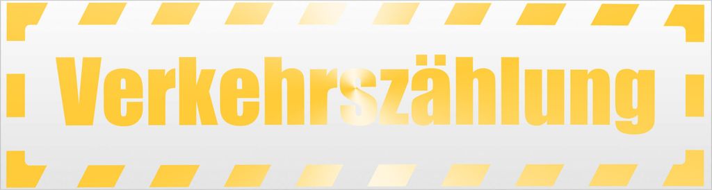 Kiwistar Verkehrszählung gestreift Magnetschild Schild magnetisch - 45cm Gelb - reflektierend - Magnetfolie für Auto PKW Kfz