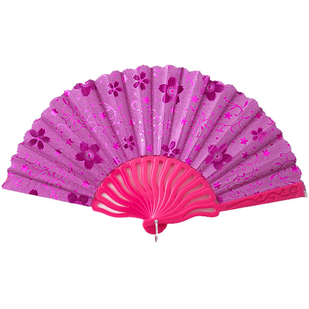 Modeklapper Fan Hochzeit Tanzparty Bühnenbühne Aufführungsdekoration Mode Hot Stamping Hand Held Fan Party Supplies-Rosenrot B