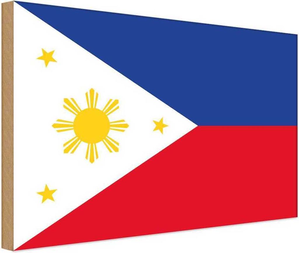 vianmo Holzschild 12x18 cm Philippinen Philippines Flagge Fahne Wappen