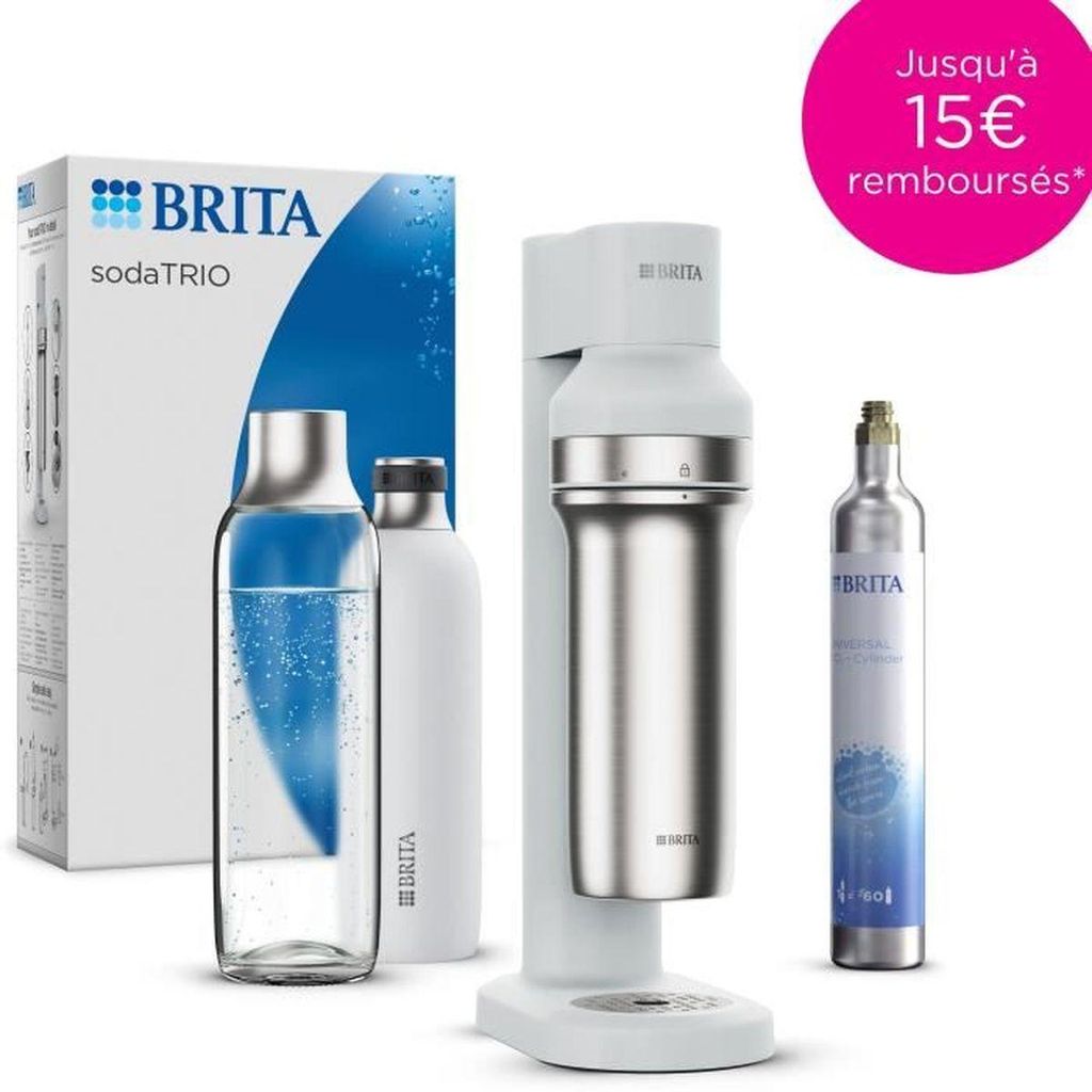 BRITA Soda Maker - SodaTRIO White - 1 1L Bottle and 1 CO2 Immagine del prodotto 