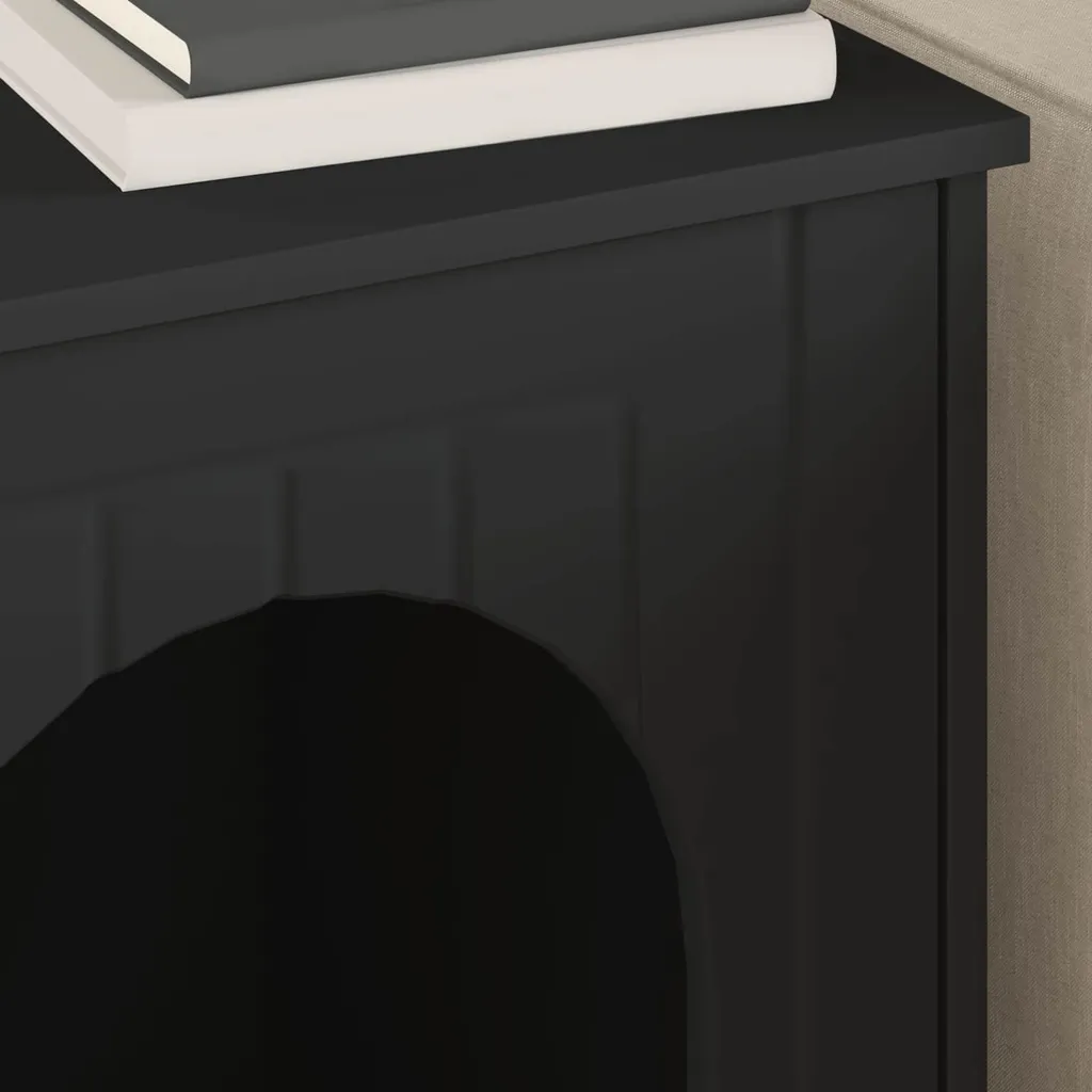 vidaXL Casetta per Gatti Nera 53x52x62 cm | Cuccia Interno Design Legno - 4