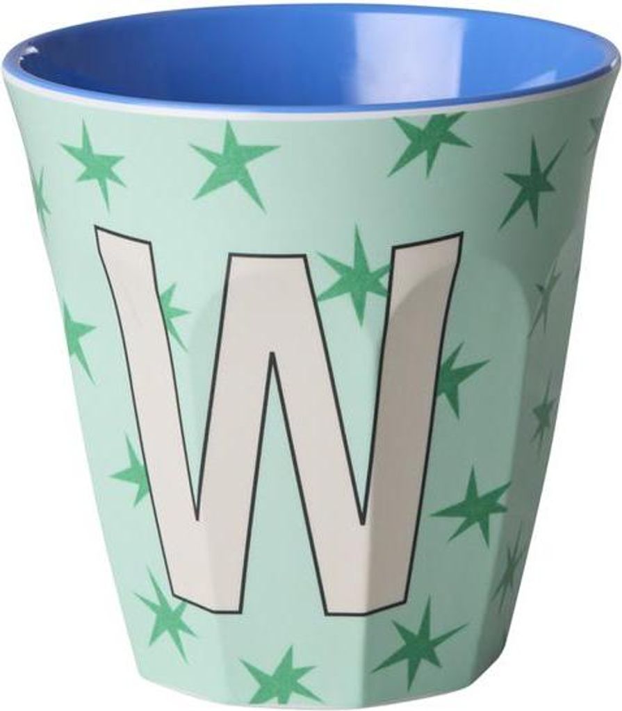 Rice Melamin Becher Medium Buchstaben Sterne W