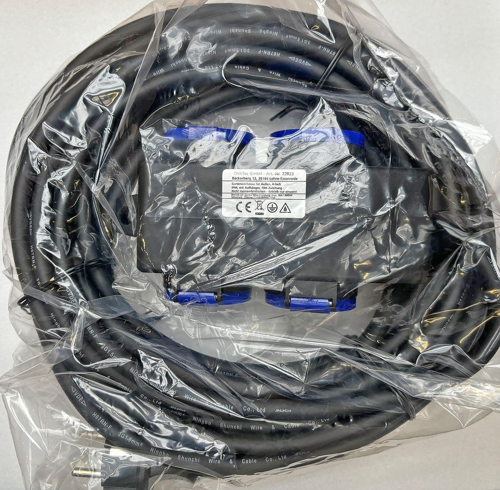 ChiliTec 22823 Werkstatt-Steckdose, 4-fach, 10m Kabel IP44, Produktbild 