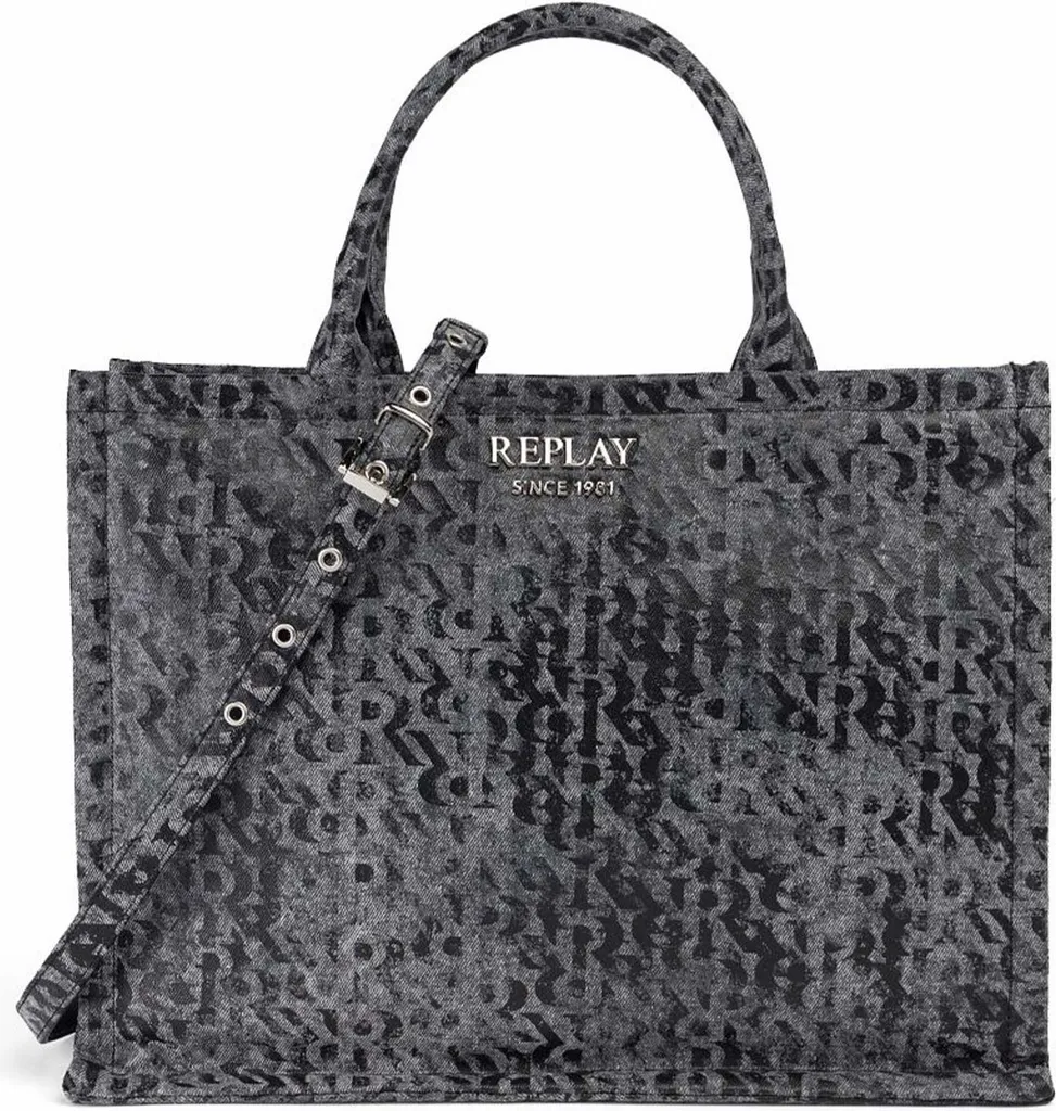 REPLAY borsa a tracolla Shoulder Bag Washed Black grigio
