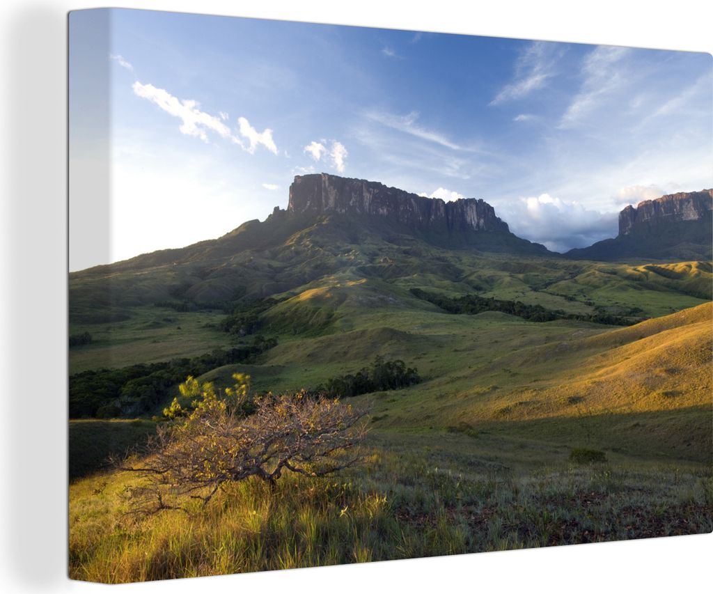 OneMillionCanvasses - Leinwandbilder - 150x100 cm, Sonnenuntergang im Canaima-Nationalpark in Venezuela, Wandbilder Kunstdruck Wanddekoration