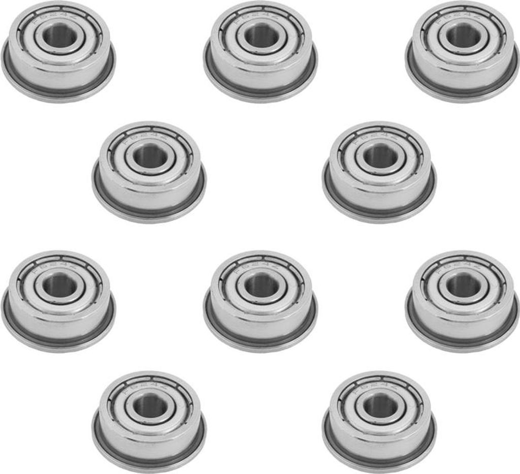10 Stück F624ZZ doppelt abgedichtete Miniatur-Flanschkugellager 4x13x5mm