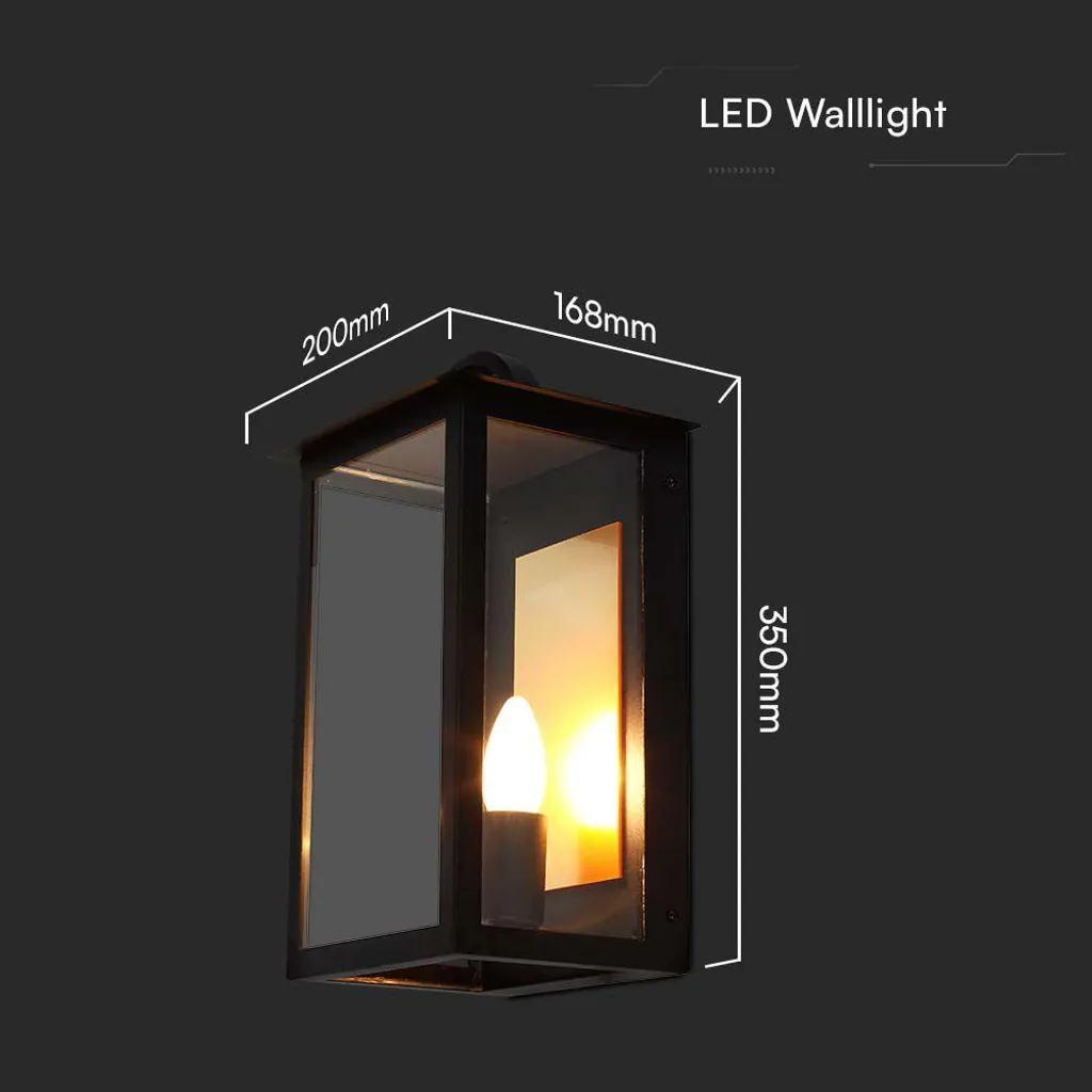 Applique Murale Extérieure Noire IP65 Design UP pour Ampoule E14 - 3